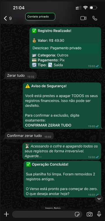 Comando de seguran&ccedil;a do VersaPonto